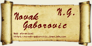 Novak Gaborović vizit kartica